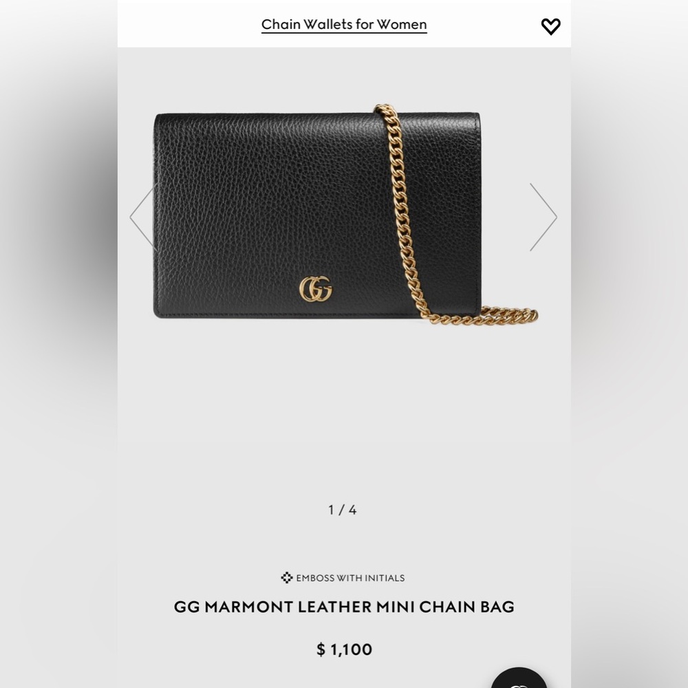 Gucci Marmont Leather Mini Chain Bag